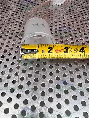 NEW CHEMGLASS CG-1033-45 OFFSET ADAPTER 45/50 JOINT, 270MM H X 75MM W