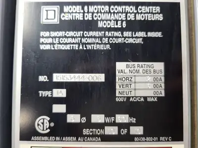 USED SQUARE D MODEL 6