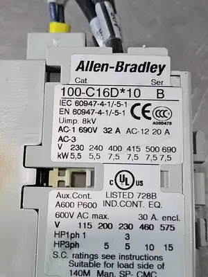 ALLEN BRADLEY 100-C16D*10 / B CONTACTOR. Loc 4E-17