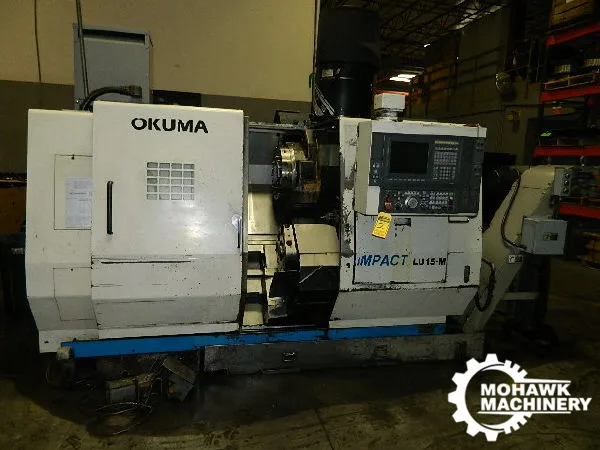 21” X 24” OKUMA "LU-15M IMPACT" 5-AXIS TWIN-TURRET CNC TURNING CENTER w/LIVE MILLING