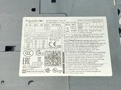 USED SCHNEIDER TESYS DECA MANUAL STARTER AND PROTECTOR 3P 48-65A