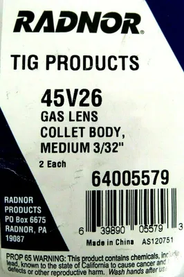 NEW LOT OF 23 RADNOR 45V26 GAS LENS COLLET BODY MEDIUM 3/32" 64005579