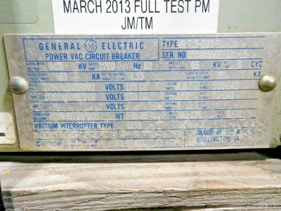 Used GE VB 7.2-500-3 Circuit Breakers Ohio US | Equipment Recovery Corp. #1330523