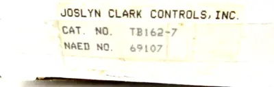NEW JOSLYN CLARK CONTROLS TB162-7 COIL TB1627