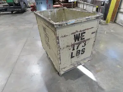 Portable Steel Hopper 1/2 Yard Tote Non-Tilt Towable Cart 36x24x30" Tan