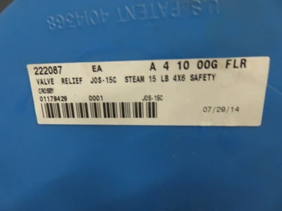 4" Crosby Safety Relief Valve Style JOS-15C
