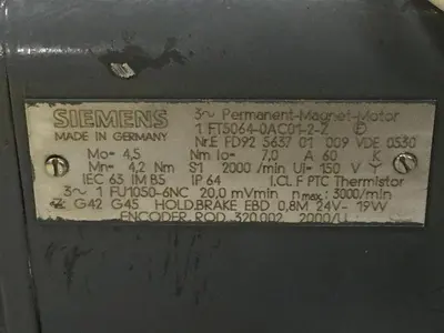 USED SIEMENS 1 FT5064-0AC01-2-Z