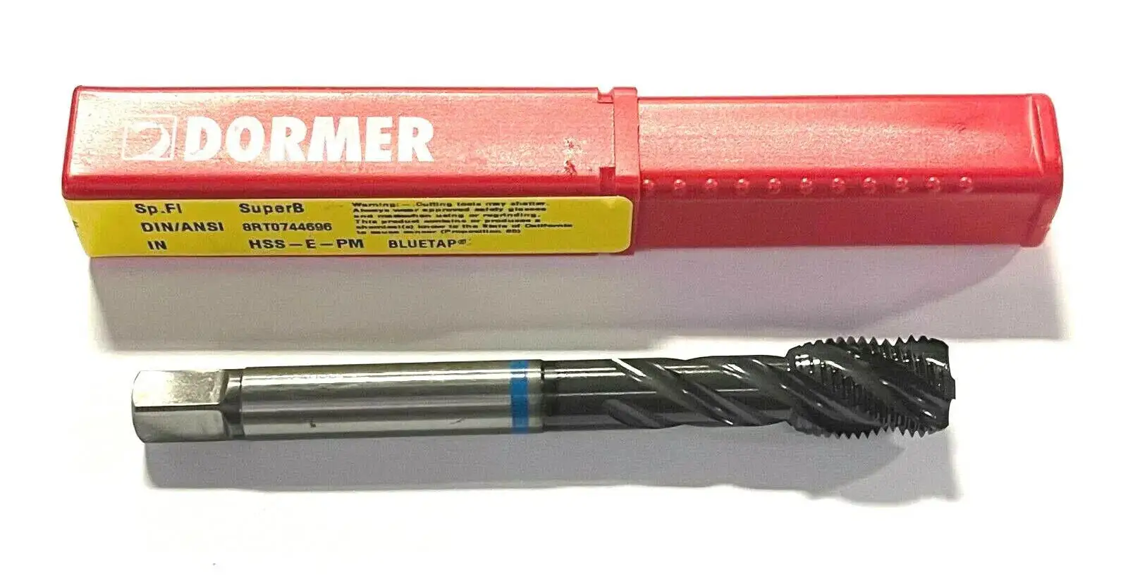 Dormer 1”-12 Tap HSS-E-PM Spiral Flute Machine Tap Blue Shark TCTR H3
