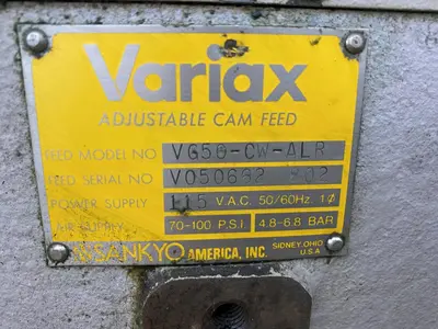 SANYKO VG50-CW-ALR CAM ACUTATED WIRE FEEDER. STOCK # 0848221