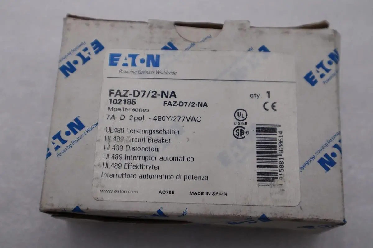NEW OPEN BOX Eaton FAZ-D7/2-NA Miniature Circuit Breakers STK H1311A