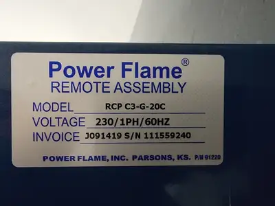 USED POWER FLAME RCP C3-G-20C