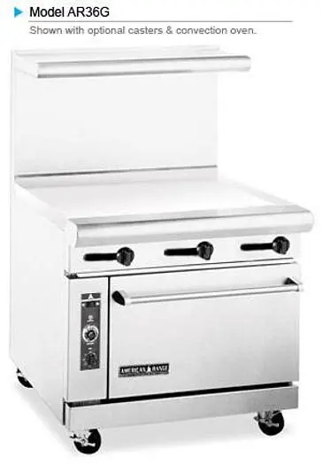 AMERICAN RANGE  - 36" FLAT TOP GAS GRILL AND OVEN -