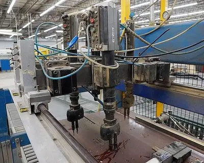 USED CUSTOM-BUILT DESOUTTER MULTIPLE-SPINDLE VERTICAL DRILLING AND GROOVING MACHINE