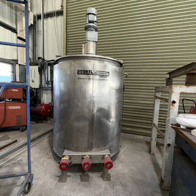 1,000L S/S Electrically Heated Jacketed Scraped Anchor Mixer