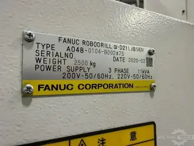 USED 2020 FANUC ROBODRILL ALPHA D21LIB5