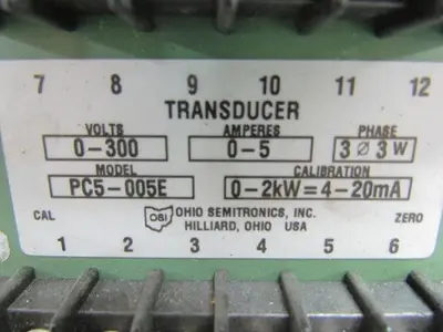Ohio Semitronics 3 Phase AC Watt Transducer 0-300 Volts 0-5 Amps 0-2KW=4-20mA