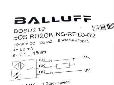 BOS R020K-NS-RF10-02, BOS0219 | Balluff BOS0219 Diffuse Photoelectric Sensor BOS R020K-NS-RF10-02 - New