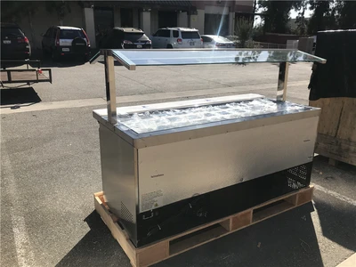 171-0232 70" Open Glass Self Contained Salad Buffet Cold Table