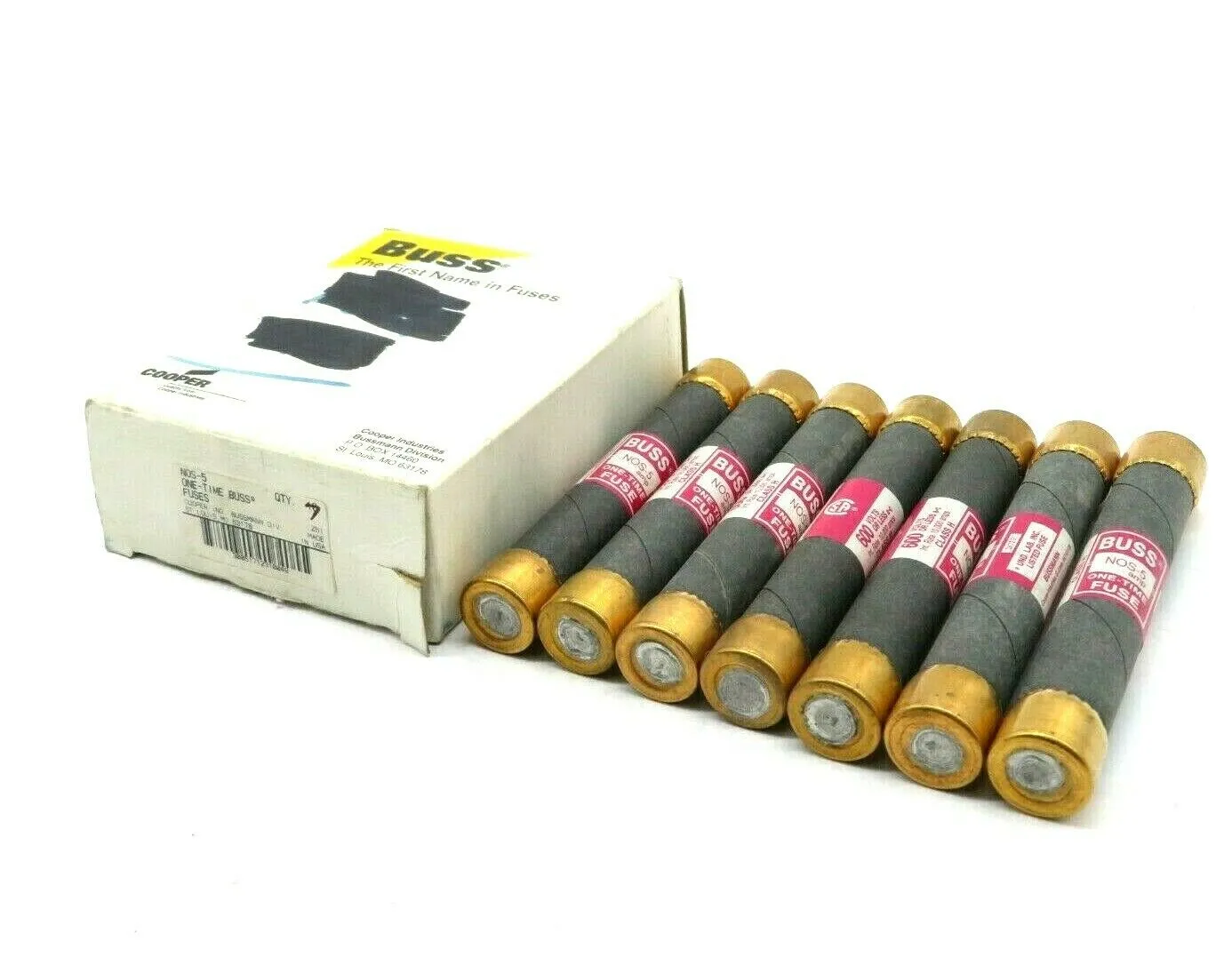 7 NEW BUSSMANN NOS-5 FUSE 5AMP 600V NOS5