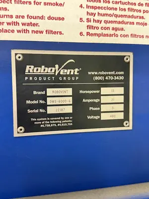 Used 2012 ROBOVENT DWS-6000-6 Fume Extractors Minnesota US | Source Machinery Sales #1320501