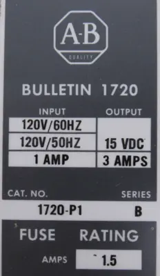 ALLEN BRADLEY 1720-P1 POWER SUPPLY SER.B 1720P1 NEW SURPLUS