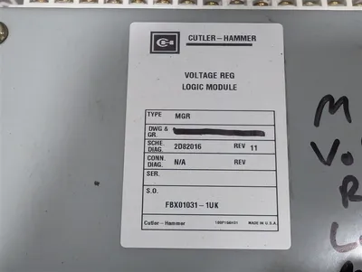 Cutler Hammer MGR Voltage Regulator Logic Module 5304C16G01 Used