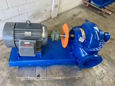 Goulds ITT pump type 3408 model 100 size 8x10-12L with base and motor