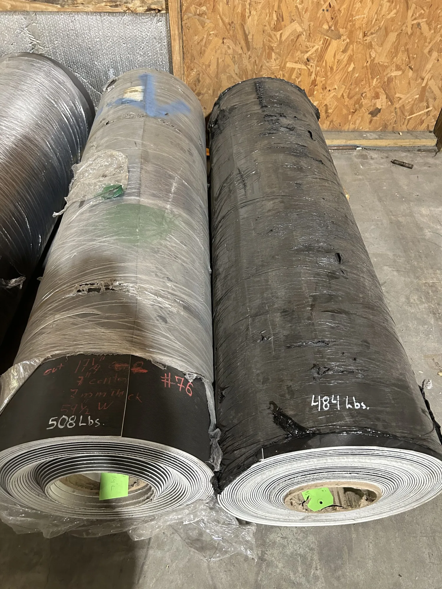 New 2 Rolls 59.5″ Ribbed Rubber Conveyor Belt 3mm x Approx. 200′
