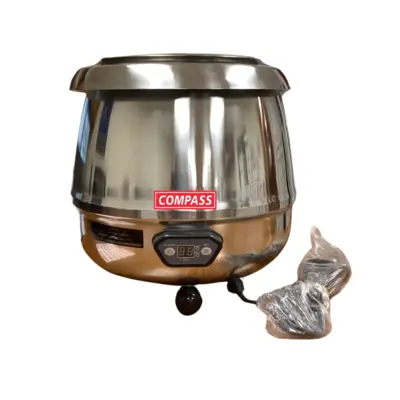 Compass 10L Electric Soup Kettle – Digital Controls, 400W, Stainless Steel, 200°F Max