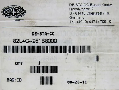 NEW DESTACO 82L4G-251B8000 PNEUMATIC CLAMP 82L4G251B8000