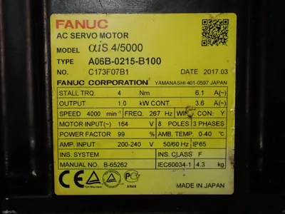 Used 2017 FANUC A06B0215B100 Servo Motors | HGR 24 #730794