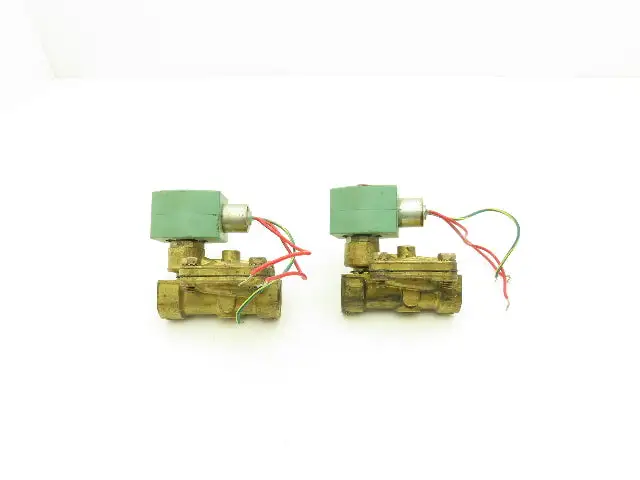 Asco Red-Hat 8210G3 3/4" Brass Solenoid Valve 2-Way 120V Normally Open Lot of 2