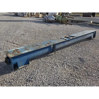 Used 12" Dia. X 17' Long Industrial Carbon Steel Screw Auger Conveyor