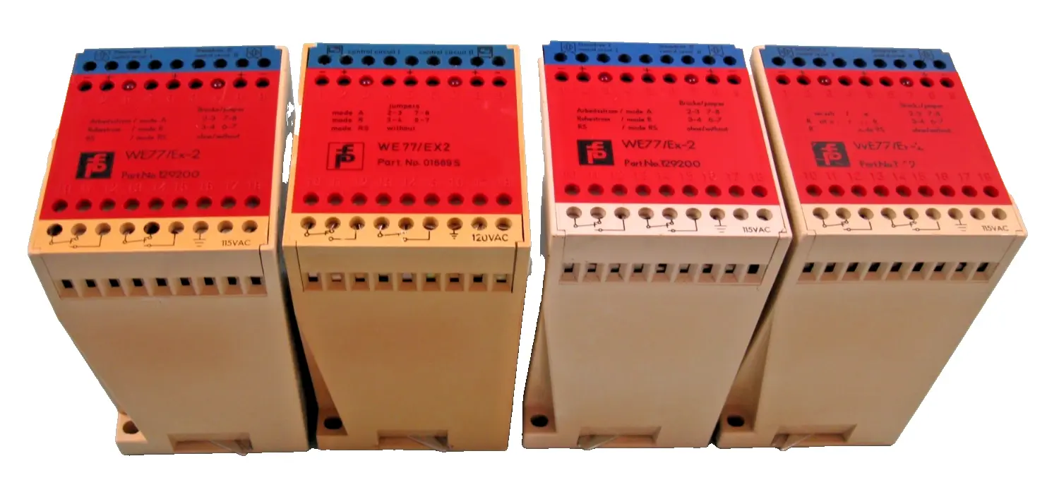 Lot (4) Pepperl+Fuchs WE77/Ex2 250 VAC Switch Amplifier Module H2