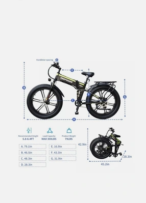 New | in-Stock Ebike DEEPOWER Electric Bicycle 25Ah 2000W Mountain ebike Fol Motorcycles (Misc) California US | DanvasLLC #1303686