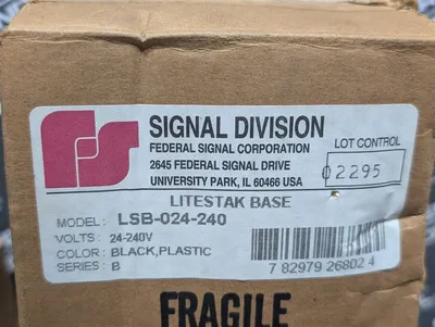 Signal Division LSB-024-240 Light Stack Base Black Plastic New NIB