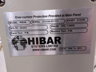 USED HIBAR SYSTEMS LIMITED PO646