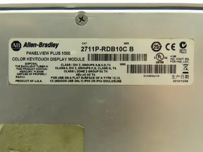 Allen Bradley 2711P-B10C4A1 PanelView Plus 1000 HMI Ser A Screen Wear