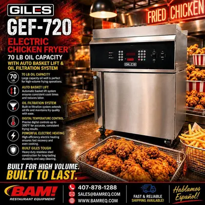 Used 2019 GILES GEF-720 Cookers / Coolers / Fryers Florida US | BAM Discount Restaurant Equipment #1062206