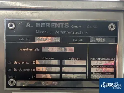 USED BECOMIX 30 Liter Becomix Mixer Homogenizer, Model RW30, S/S