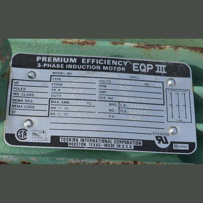 Toshiba 30 HP Electric Motor
