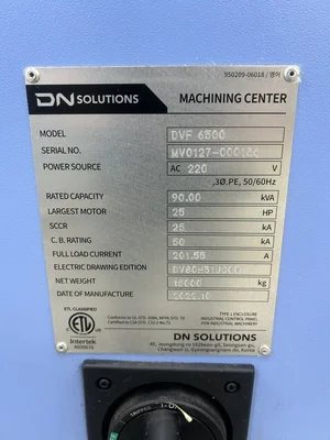 Used 2022 DN SOLUTIONS DVF 6500 Vertical Machining Centers (5-Axis or More) Georgia US | The Equipment Hub #1335422