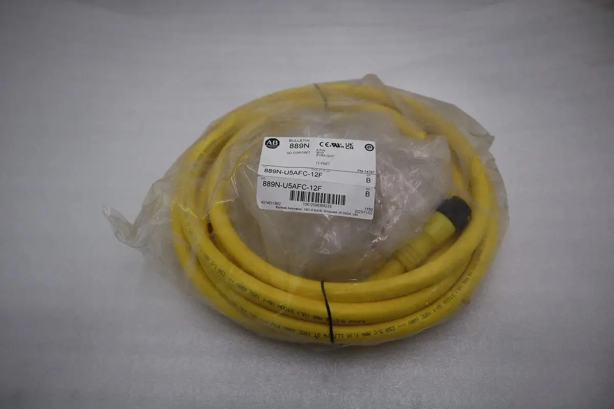 NEW AB Allen Bradley 889N-U5AFC-12F 5 Pin Mini Straight 12ft. QD STK GF274