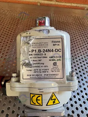 Used PROMATION P1.B-24N4-DC PRECISION ACTUATION VALVE 135 LBS /15NM W/ 3.4" VALVE Valves/Fittings California US | Equipment Lab #1418449