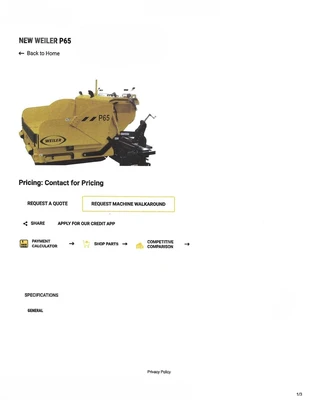 Used 2020 WEILER P65 Tracked Pavers California US | Mittry Construction #1363473