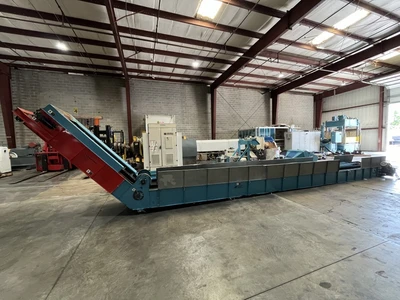 26" Wide Hockey Stick Cleated Bunting Conveyor with Metal Separator, New in 2012