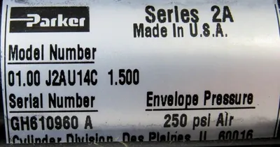 NEW PARKER 01.00-J2AU14C-1.500 HYDRAULIC CYLINDER 0100J2AU14C1500