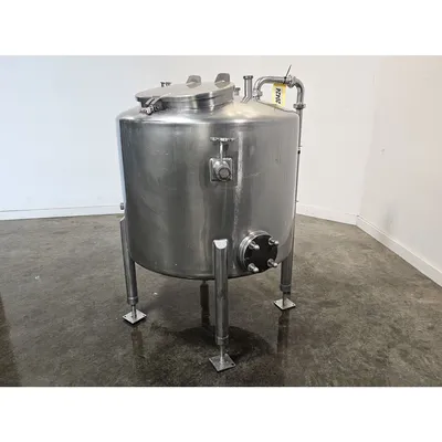 Used 500 Liters (130 Gal) Stainless Steel Sanitary Tank with Legs