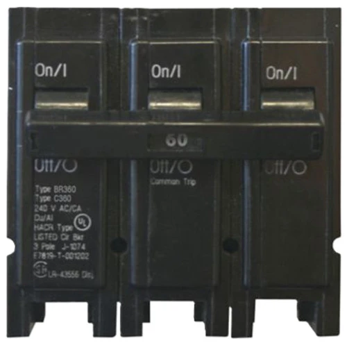 Eaton BR360 Circuit Breaker, Type BR, 60A, 3-Pole, 240V [New]