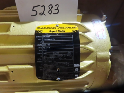 new surplus 5 hp Baldor Electric Motor, 1750 rpm